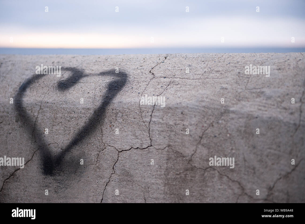 Heart Graffiti on the wall. Stock Photo