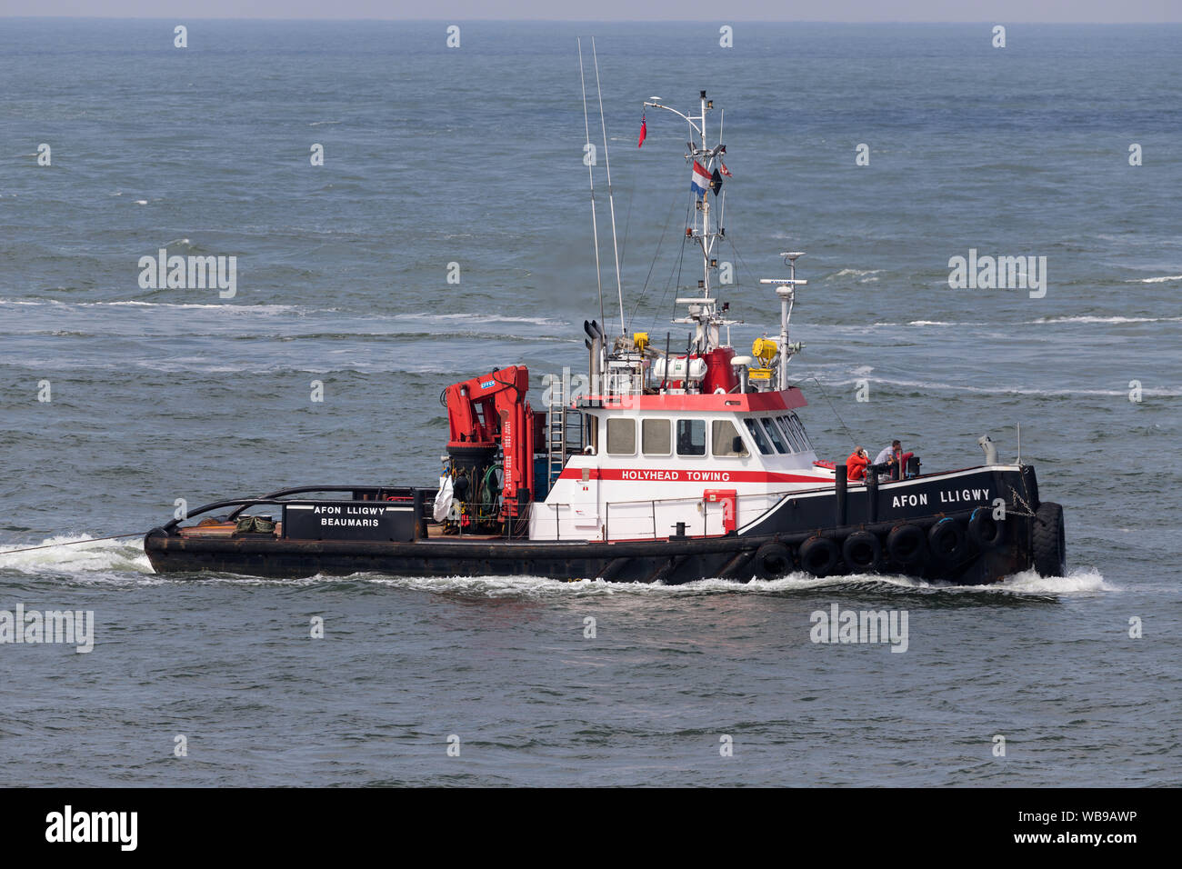 seagoing tug/workboat AFON LLIGWY inbound Rotterdam Stock Photo