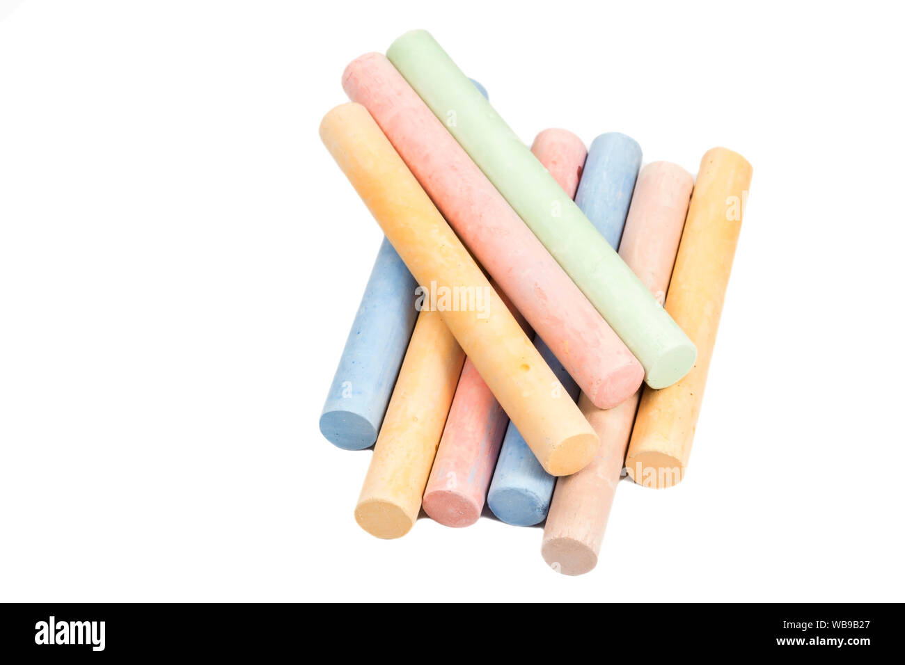 Colorful chalk isolated on white background Stock Photo