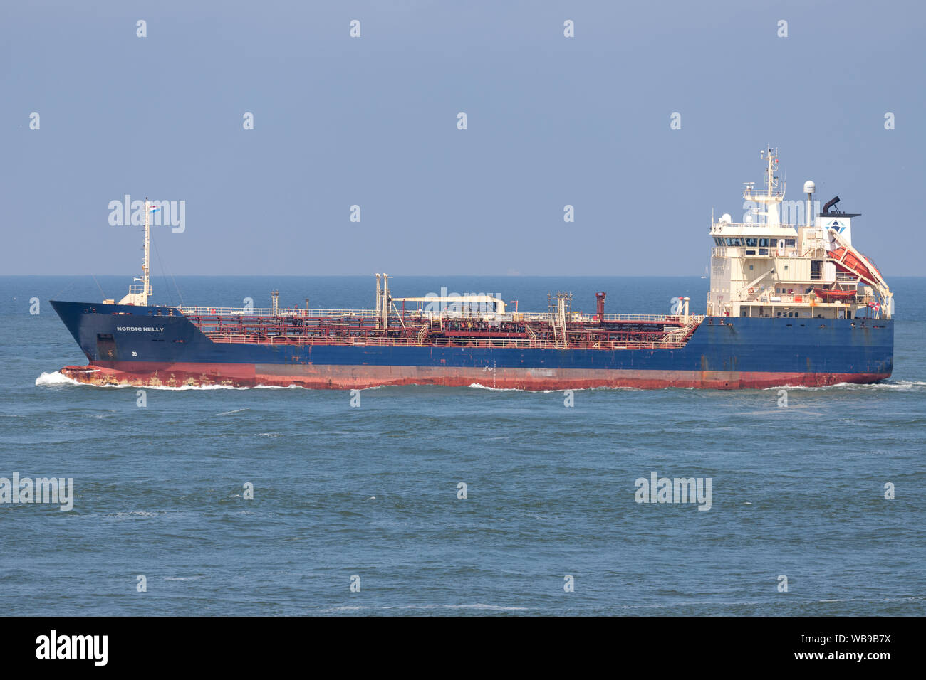 chemical tanker NORDIC NELLY outbound Rotterdam Stock Photo