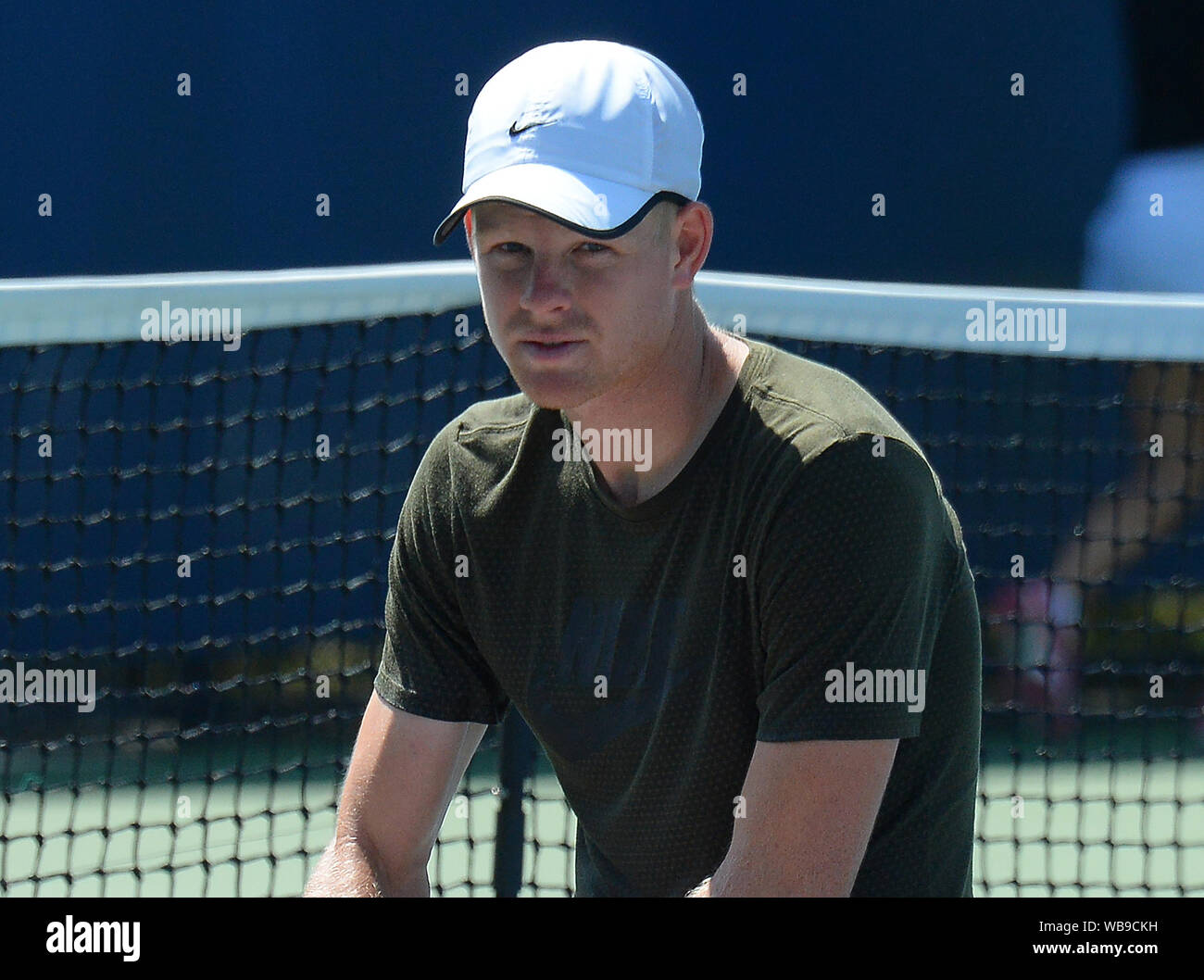 New York, USA. 25th Aug, 2019. New York Flushing Meadows US Open 2019 25/08/19 Practice Day 2 Kyle Edmund (GBR) practices today Photo Anne Parker International Sports Fotos Ltd/Alamy Live News Stock Photo