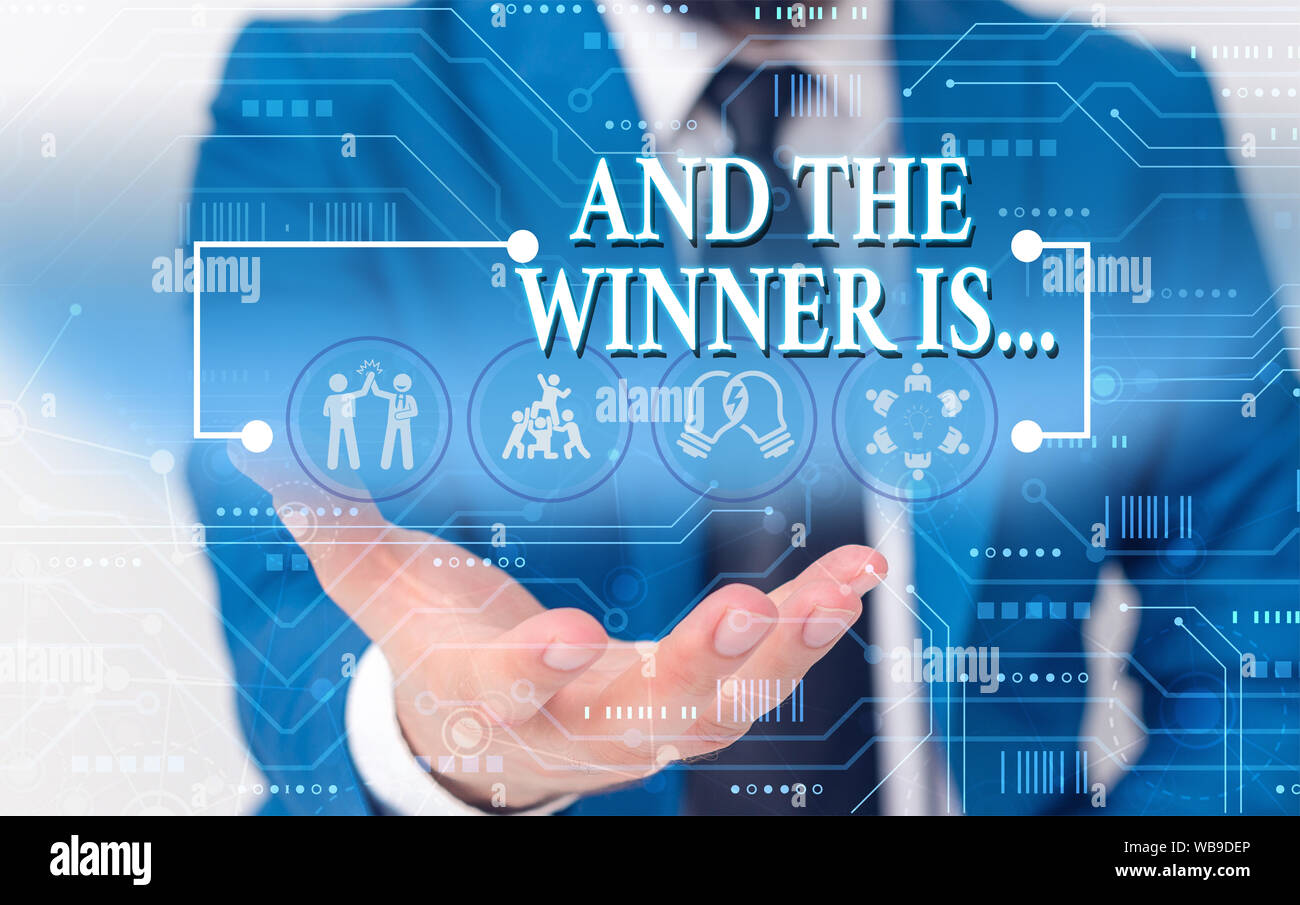 Winner Work Note Writing note showing And The Winner Is. Business concept for announcing ...