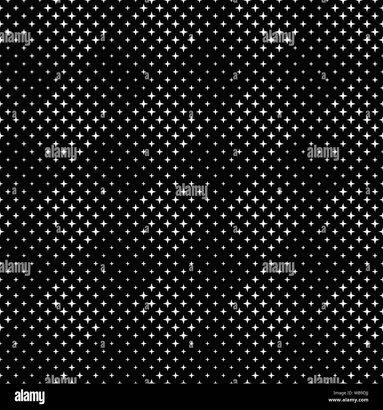 Geometrical seamless star pattern background - black and white vector ...
