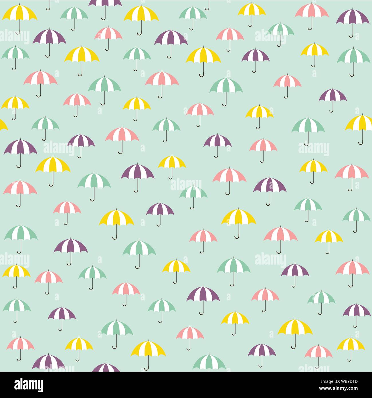 Cute vector pattern with colorful umbrellas Stock Vector
