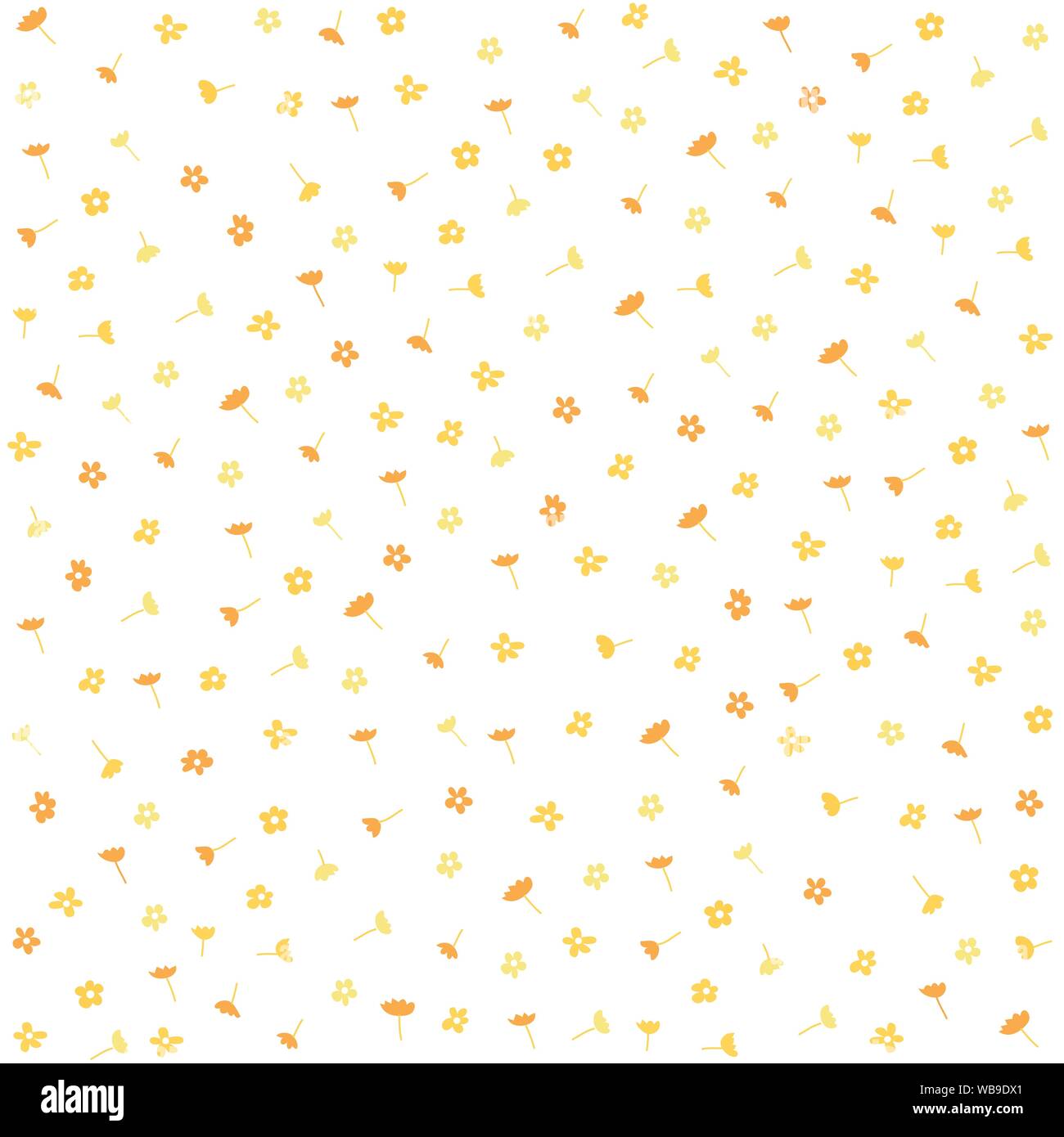 Seamless yellow flowers floral pattern Stock Vector