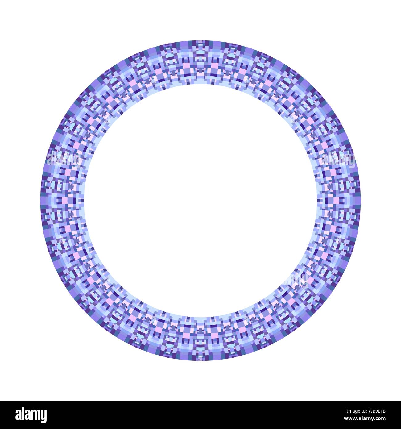 Abstract isolated tiled mosaic circle wreath - geometrical ornamental colorful vector design element Stock Vector