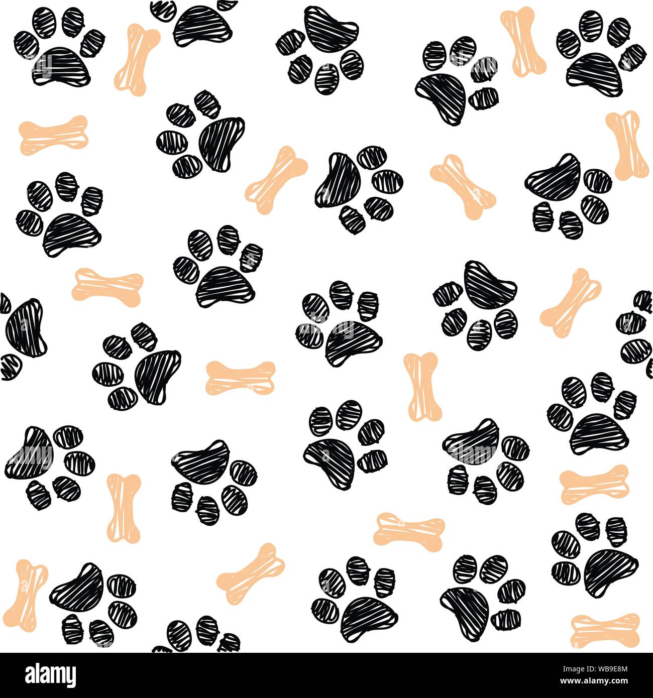 Kan beregnes røg Ydmyg Background with dog paw print and bone Stock Vector Image & Art - Alamy