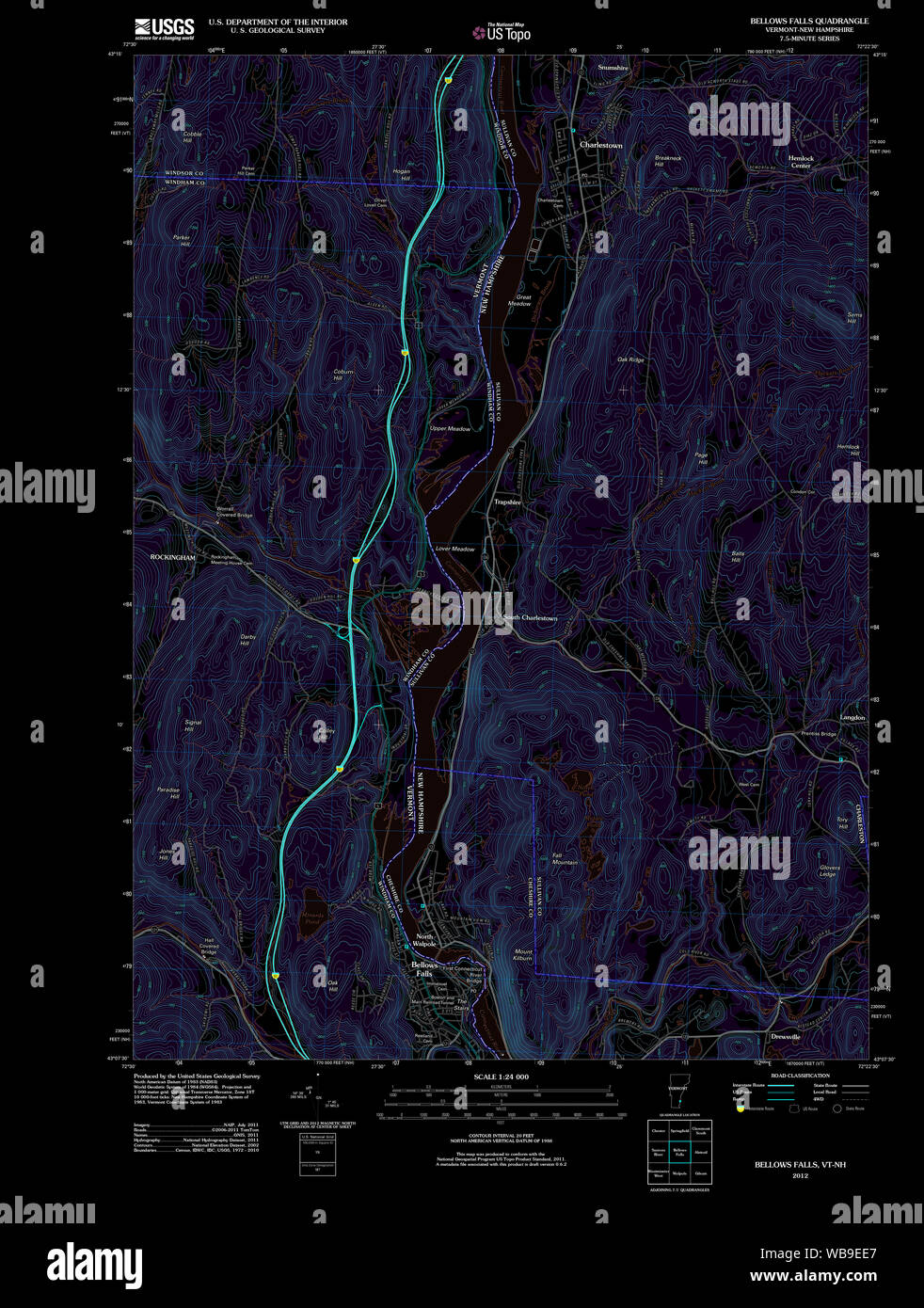 Bellows falls map hires stock photography and images Alamy