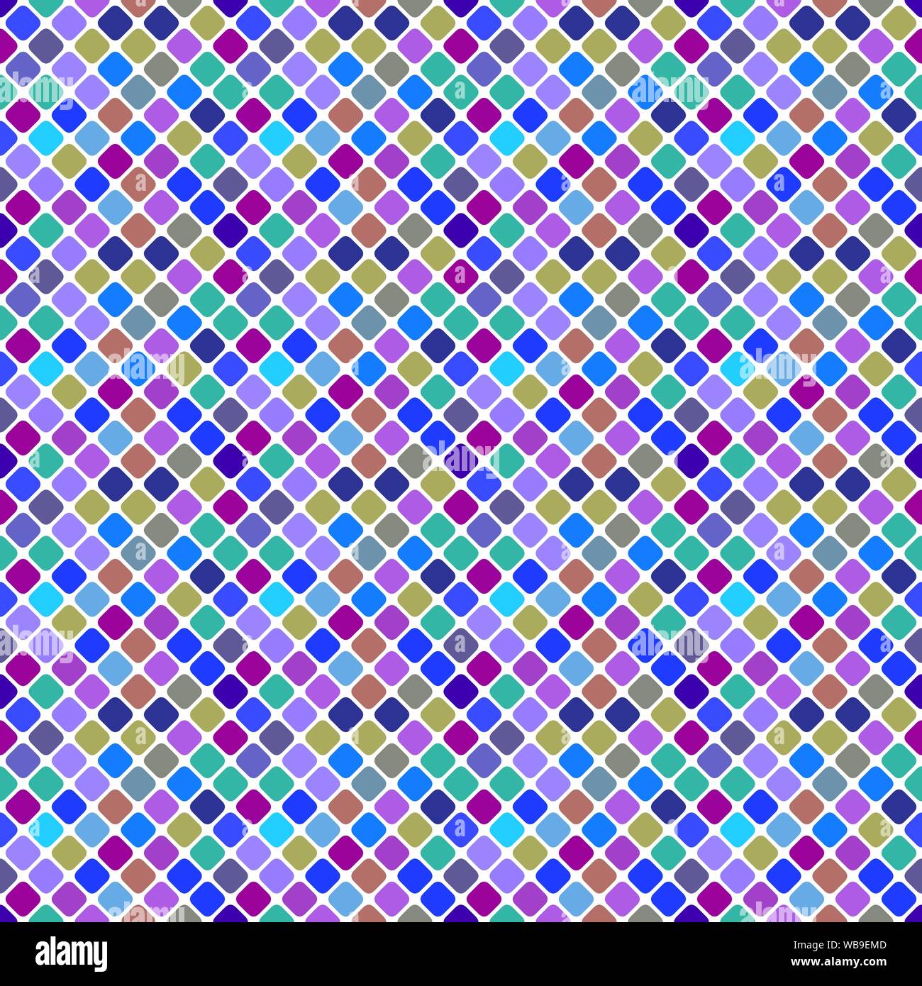 Multicolor diagonal square pattern background design - repeating abstract vector graphic Stock Vector