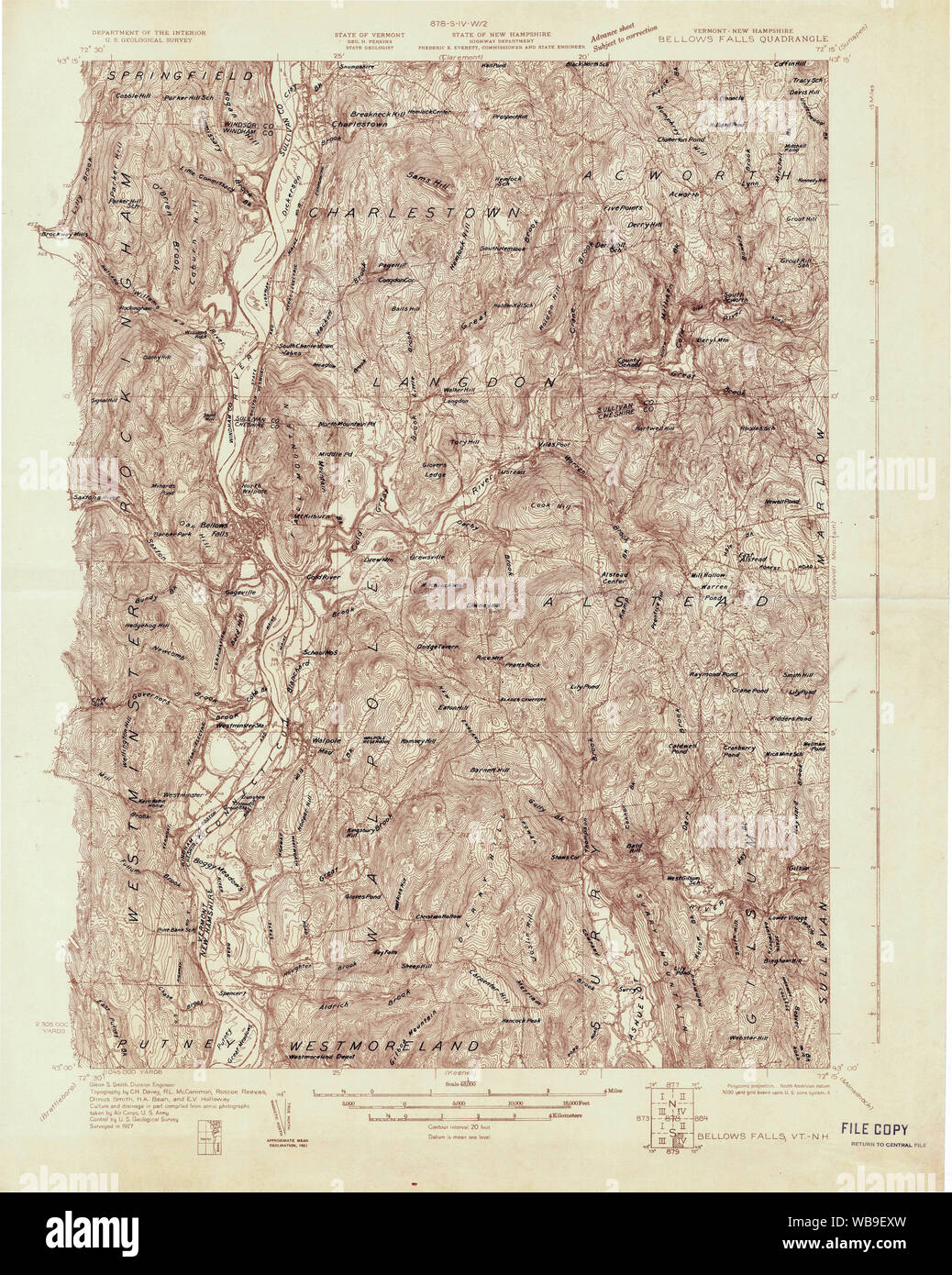 Bellows falls map hires stock photography and images Alamy