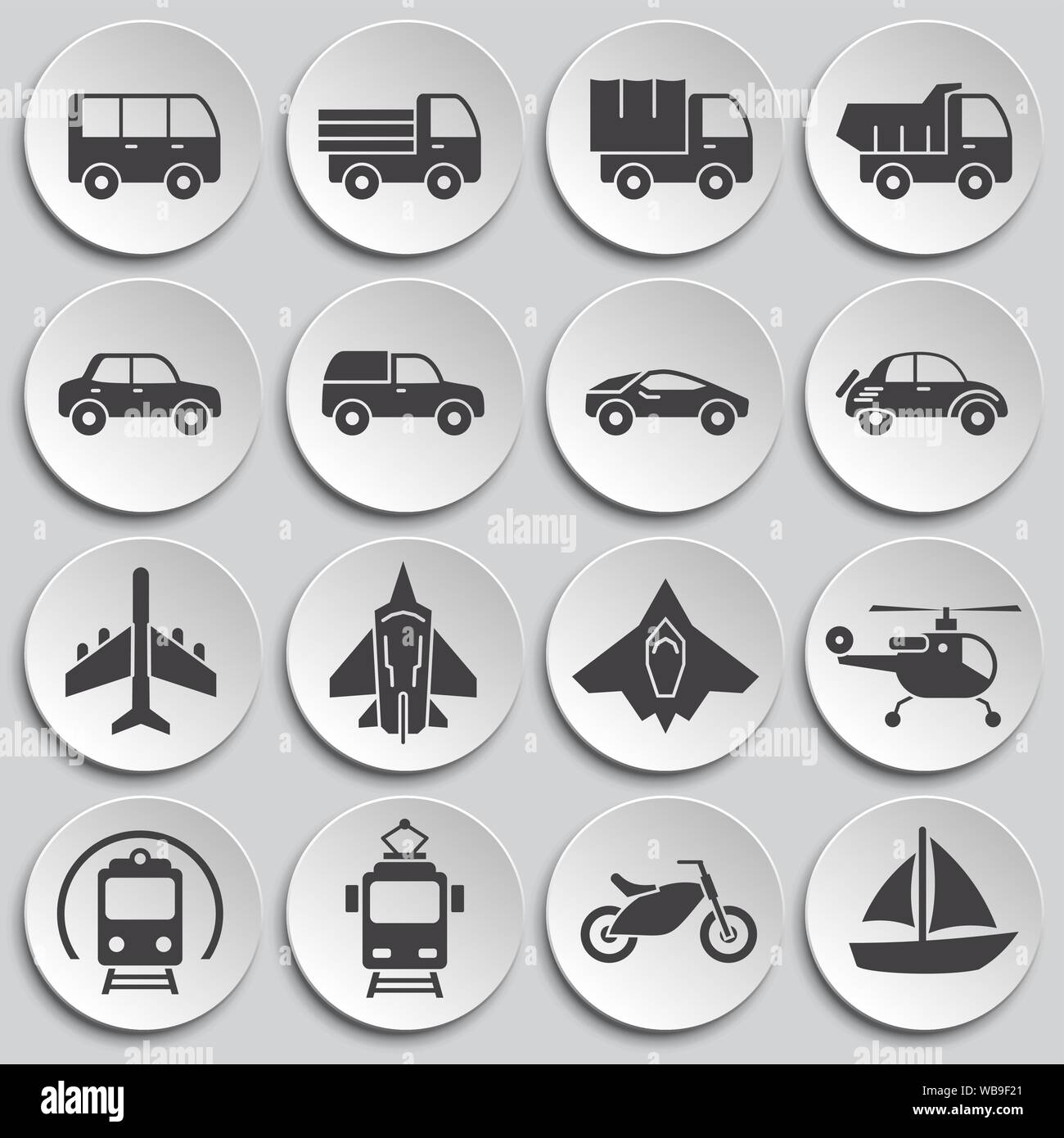 Transportation related icons set on background for graphic and web ...