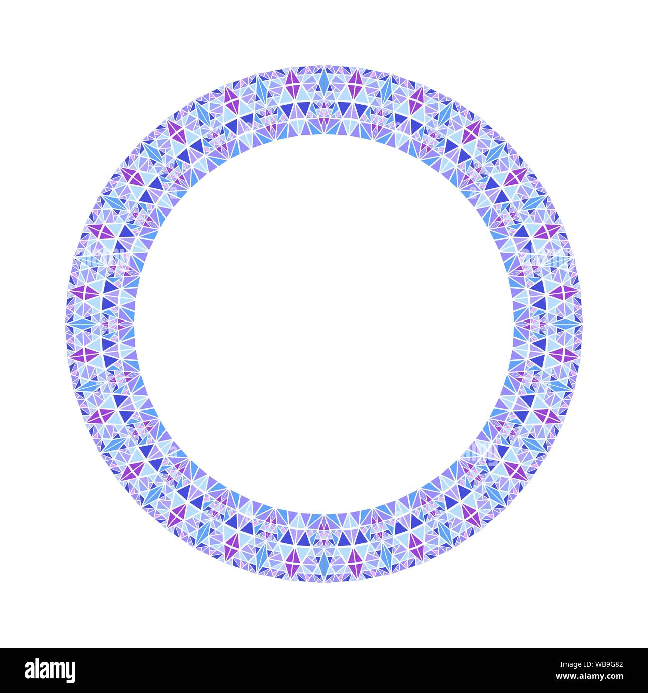 Geometrical colorful abstract triangle tile wreath - circular polygonal vector design element Stock Vector