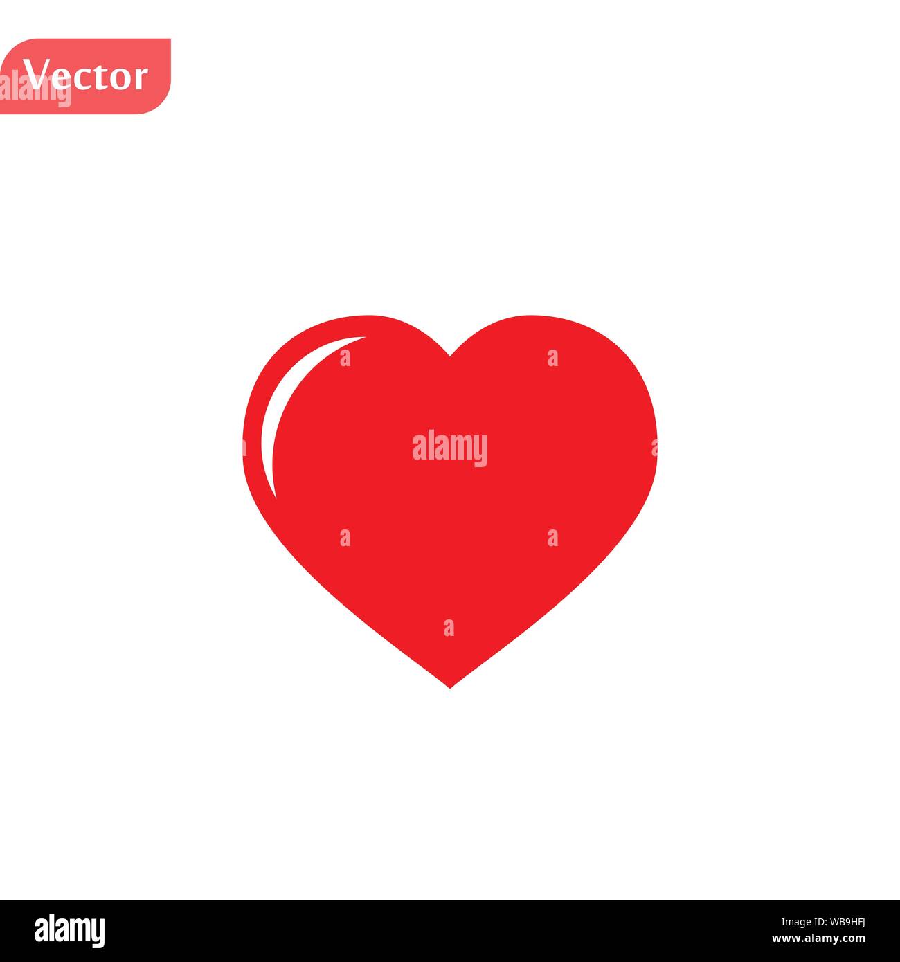 Heart, Symbol of Love and Valentine s Day. Flat Red Icon Isolated on ...
