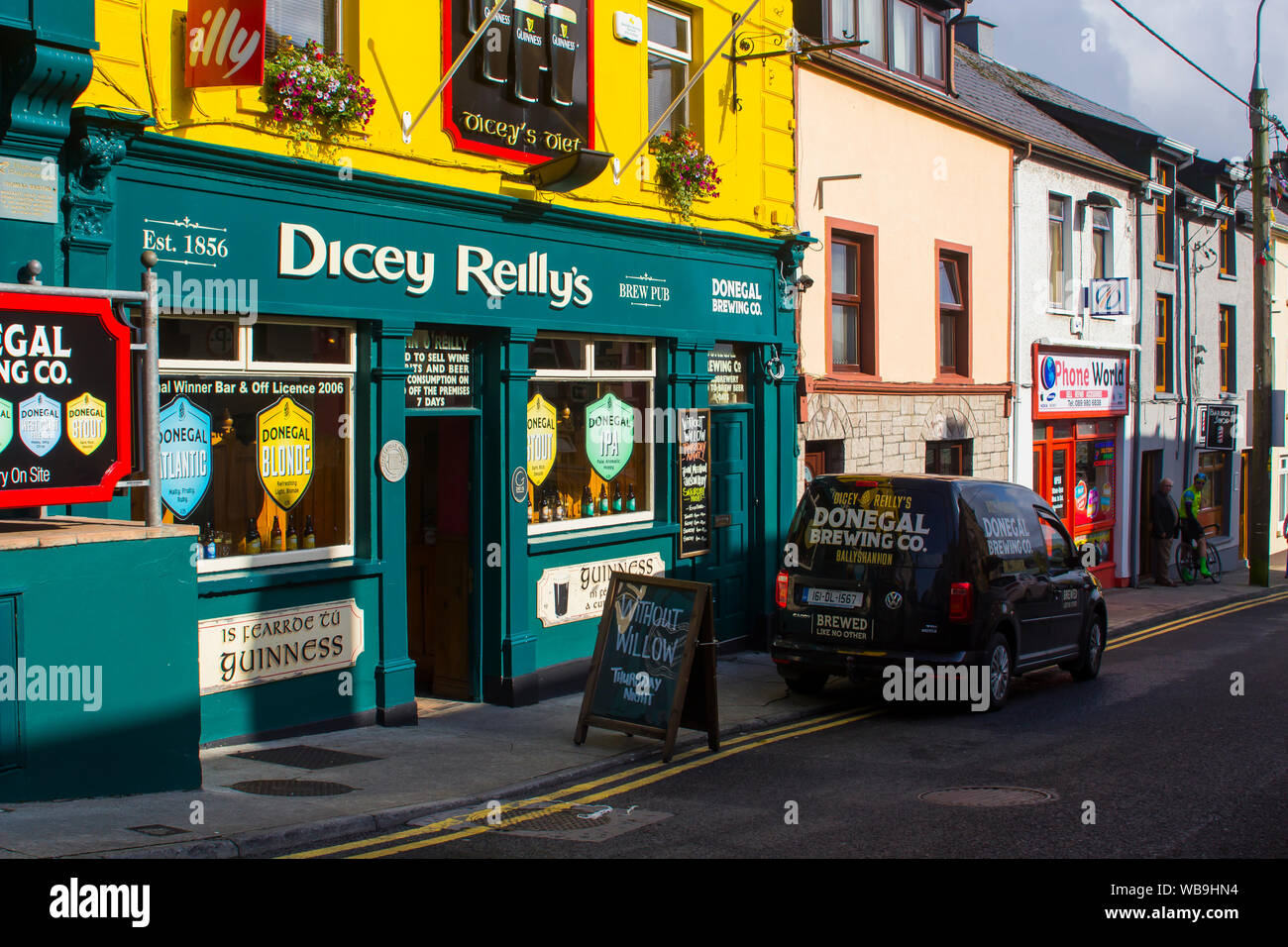 21 August 2019 The outside of Dicey Reilly's Pub in Bundoran Town in