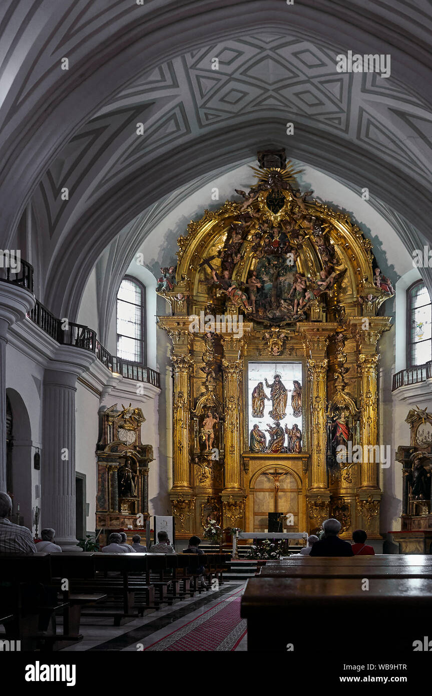 The Rococo main altarpiece of the Church of El Salvador in the city of Valladolid (1747-1753), work by Fernando González from Burgos, with agile Borro Stock Photo
