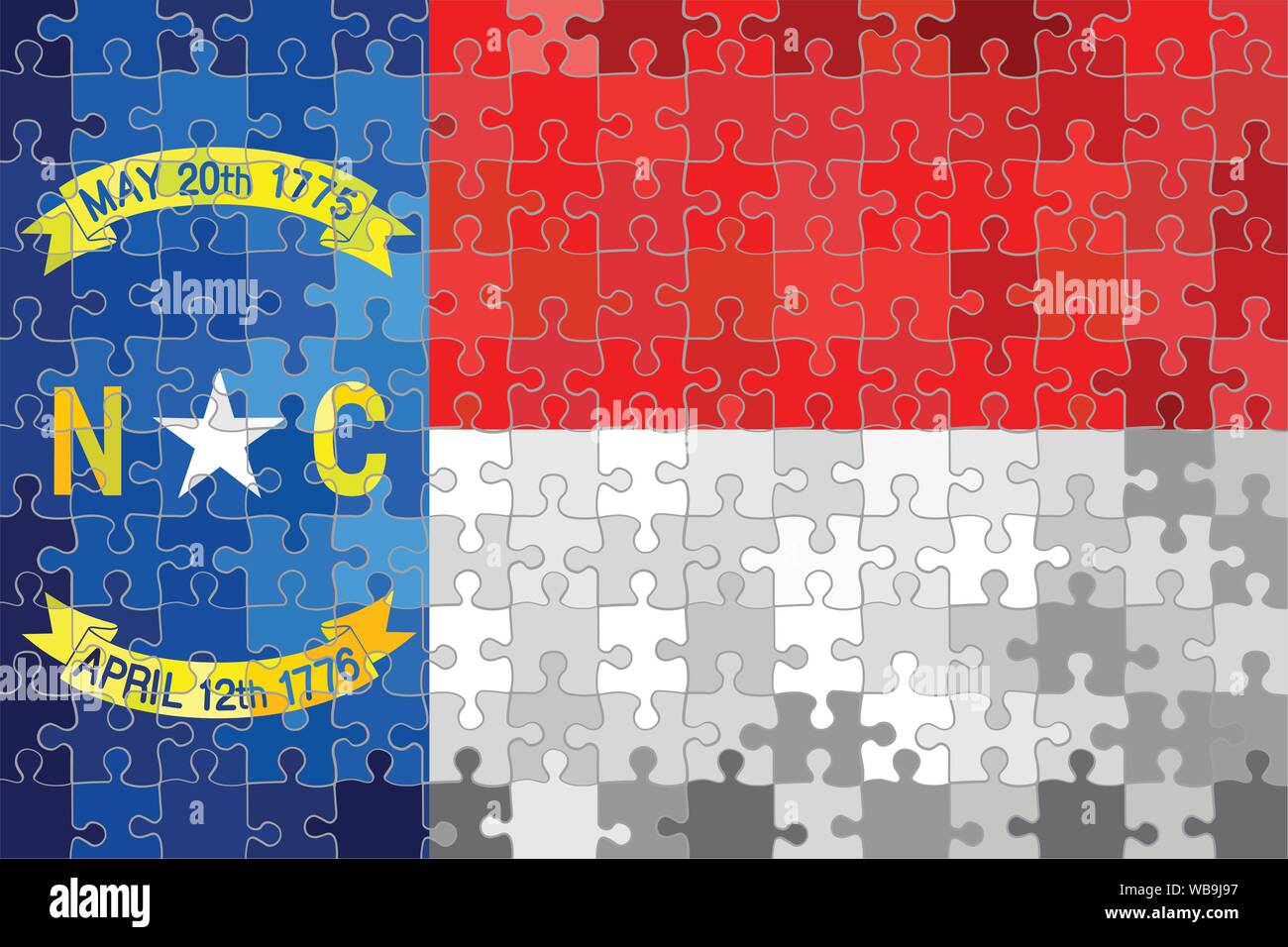 North Carolina flag made of puzzle background - Illustration Stock ...