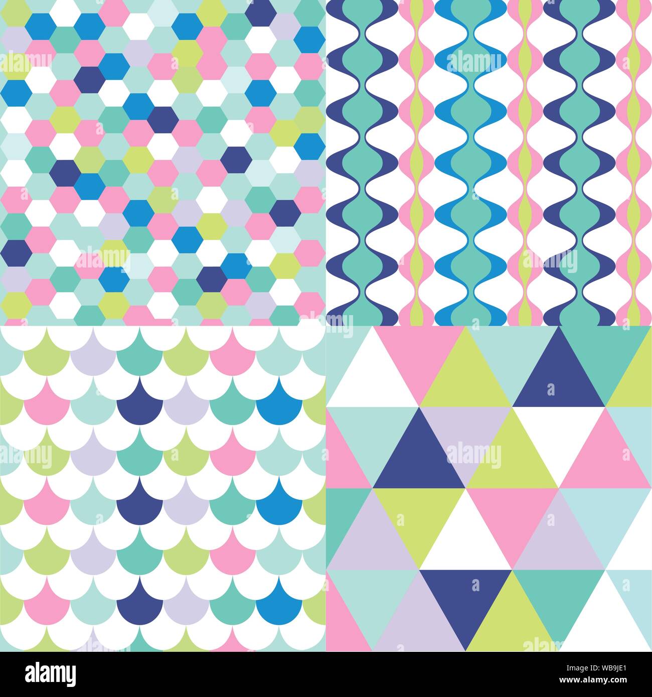 Abstract Geometric Seamless Pattern Set Stock Vector Image & Art - Alamy