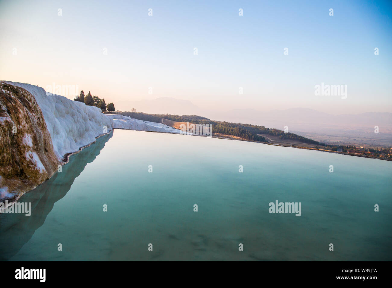 Pamukkale pool terraces in Hierapolis in Turkey Stock Photo