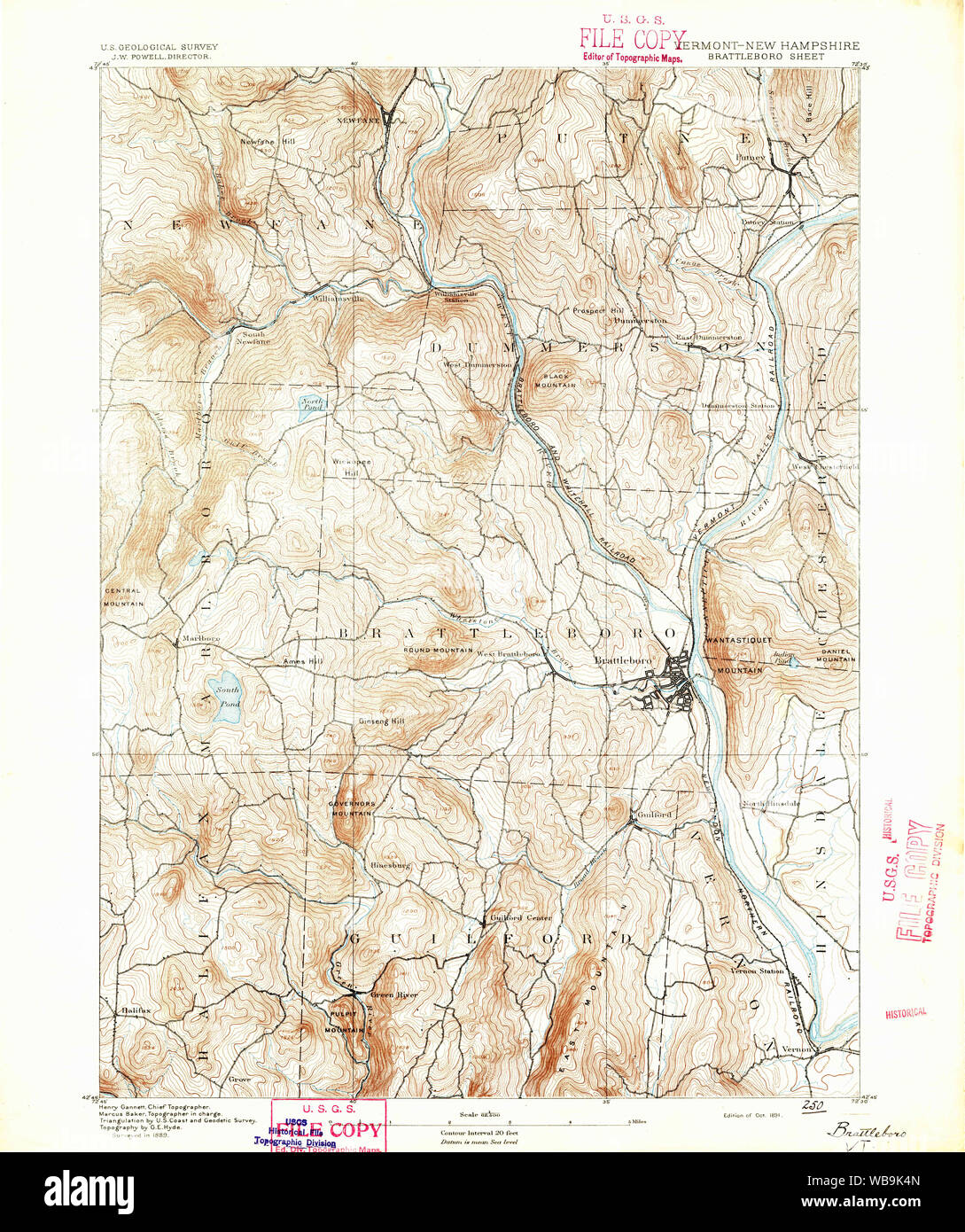 Map of brattleboro hi-res stock photography and images - Alamy