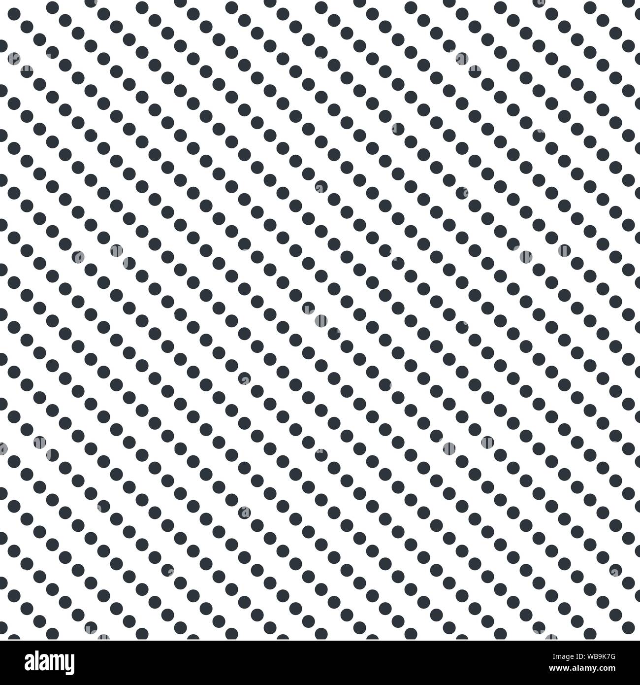 Vintage Polka Dot Pattern. White pattern with black stripes seamless vector image Stock Vector