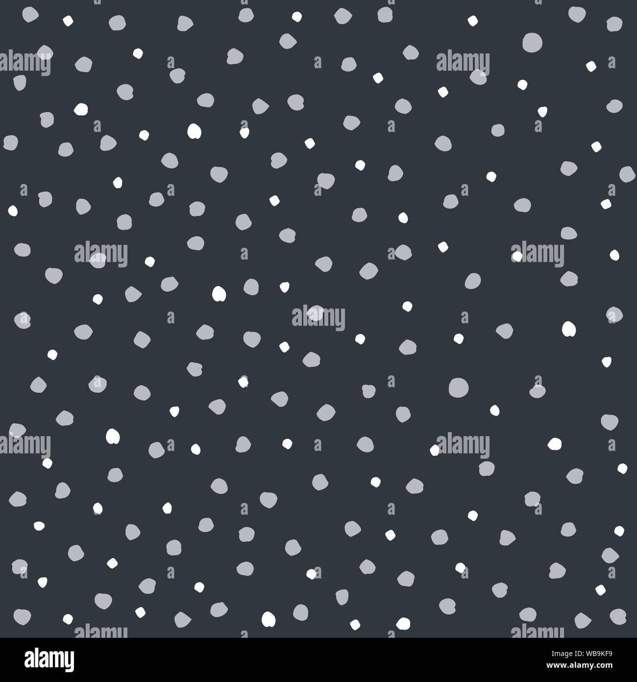 Hand drawn winter seamless patterns with snowflakes Stock Vector
