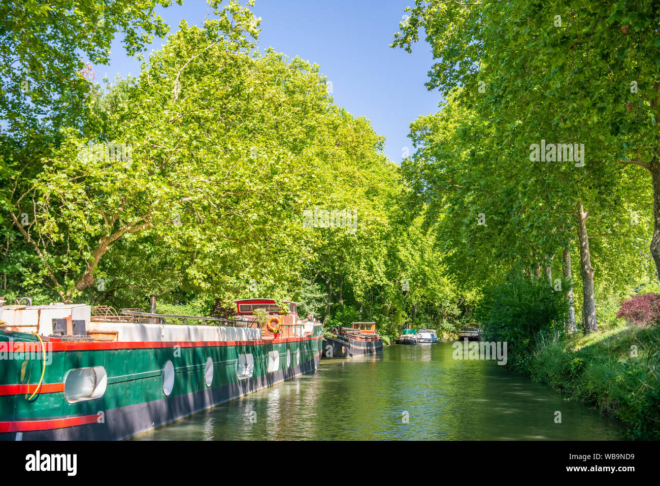Toulouse,France - June.30.2018:Summer look on Canal du Midi canal in Toulouse, southern Franc Stock Photo