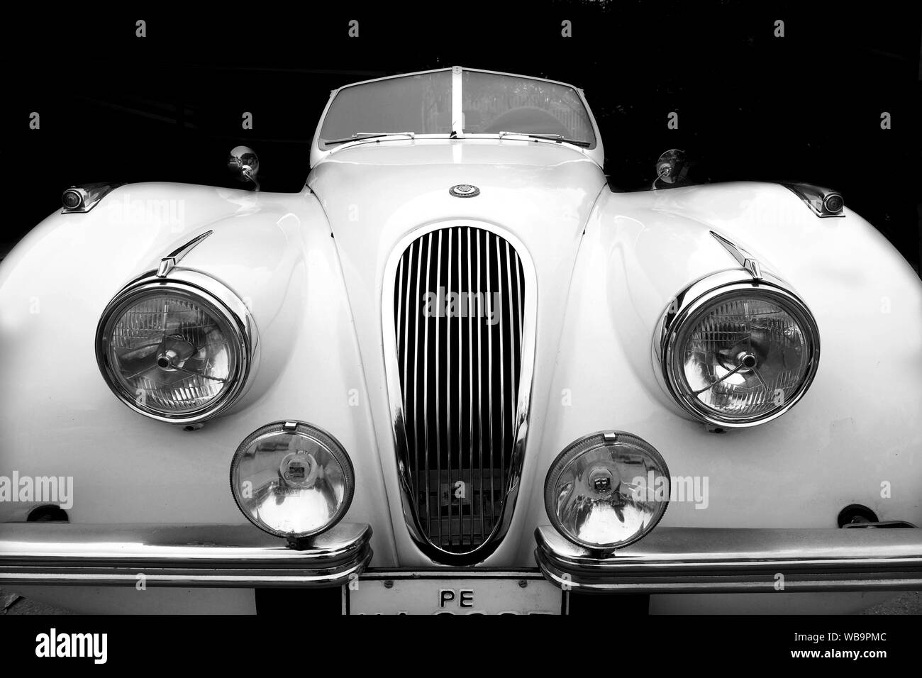 1950 Jaguar XK120 roadster convertible at the 6th Exhibition of British Classic Cars in Lima, Organized by the Antique Automobile Club of Peru - CAAP Stock Photo