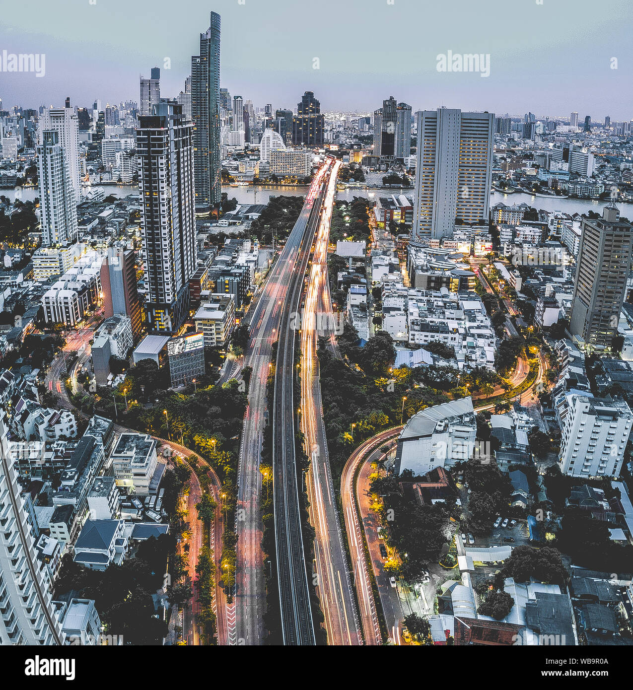 Bangkok Trident from above in downtown Bangkok, Thailand Stock Photo