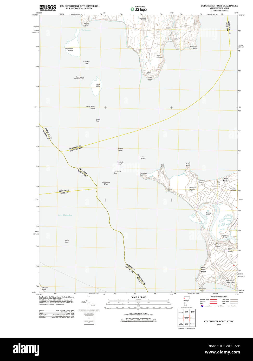 USGS Topo Map Vermont VT Colchester - Usgs Topo Map Vermont Vt Colchester Point 20120209 Tm Restoration WB9R2P