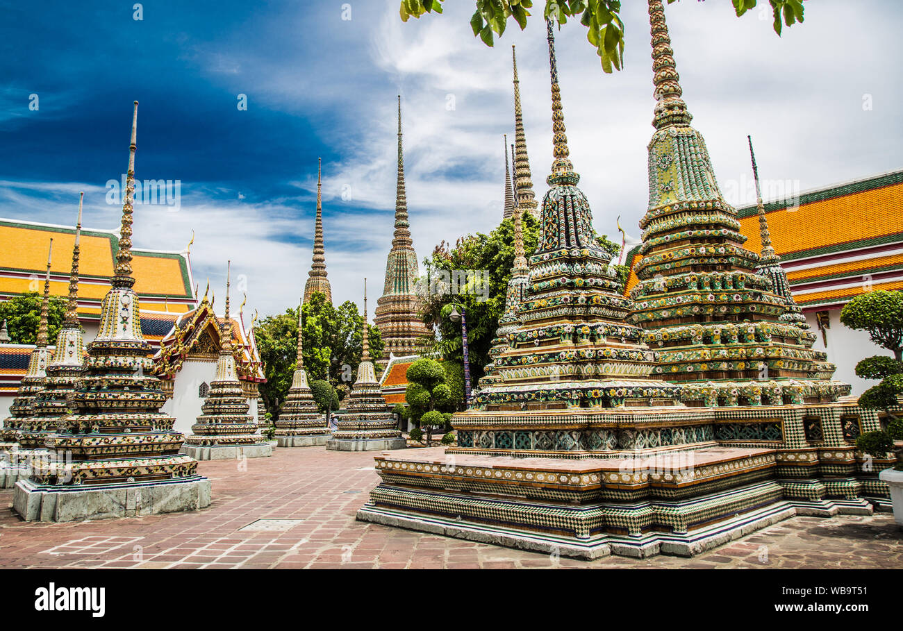 Views of Wat Pho temple in Bangkok Thailand Stock Photo - Alamy