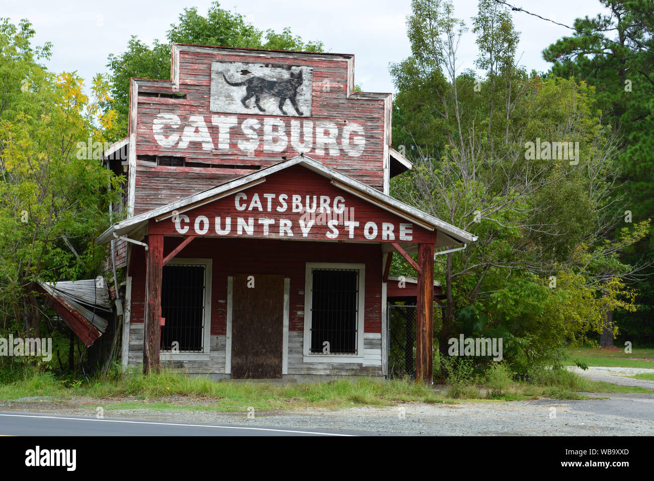 The Catsburg Country Store sits abandoned outside of Durham NC. The