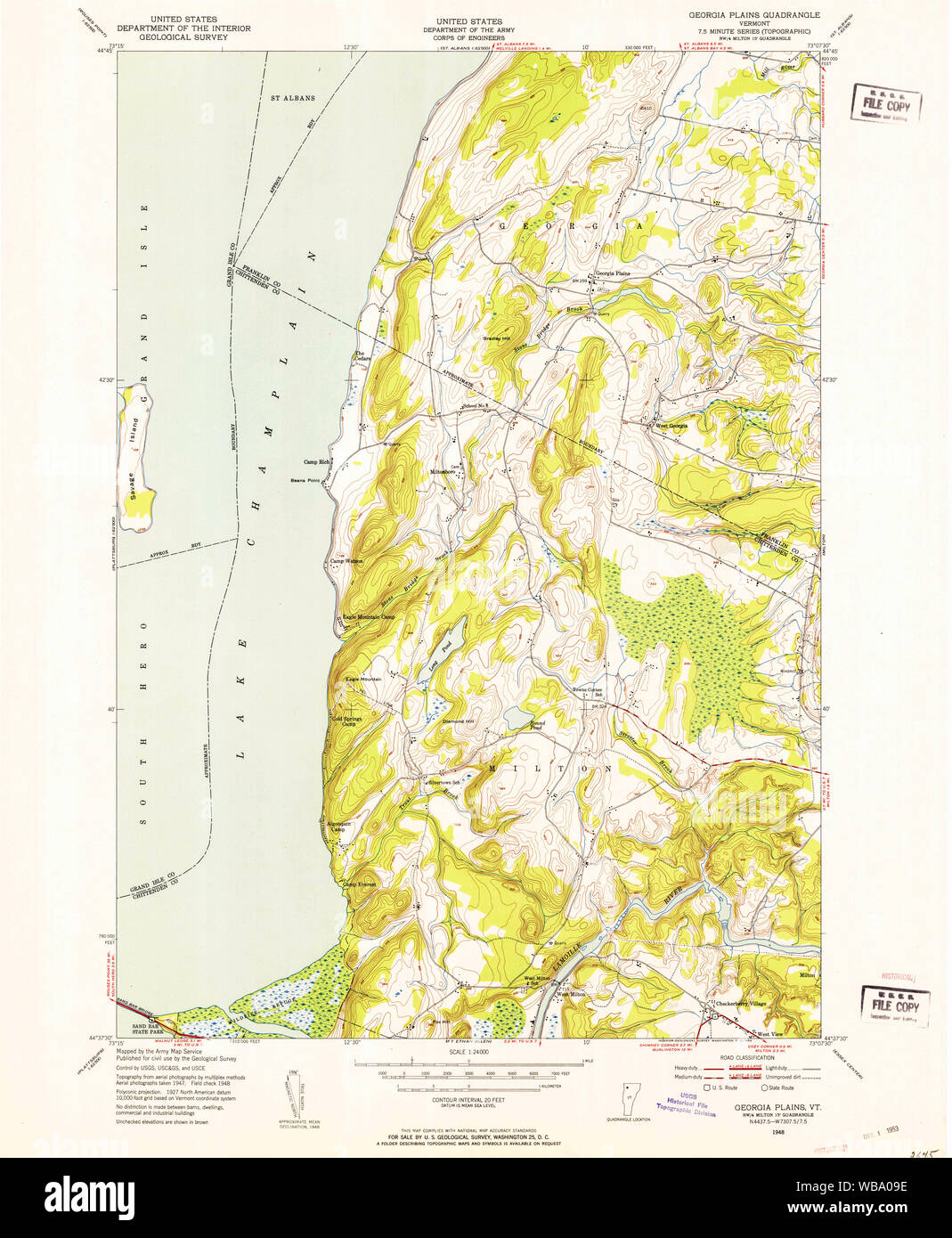 USGS Topo Map Vermont VT Plains 337430 1948 24000 Restoration Stock Photo Alamy
