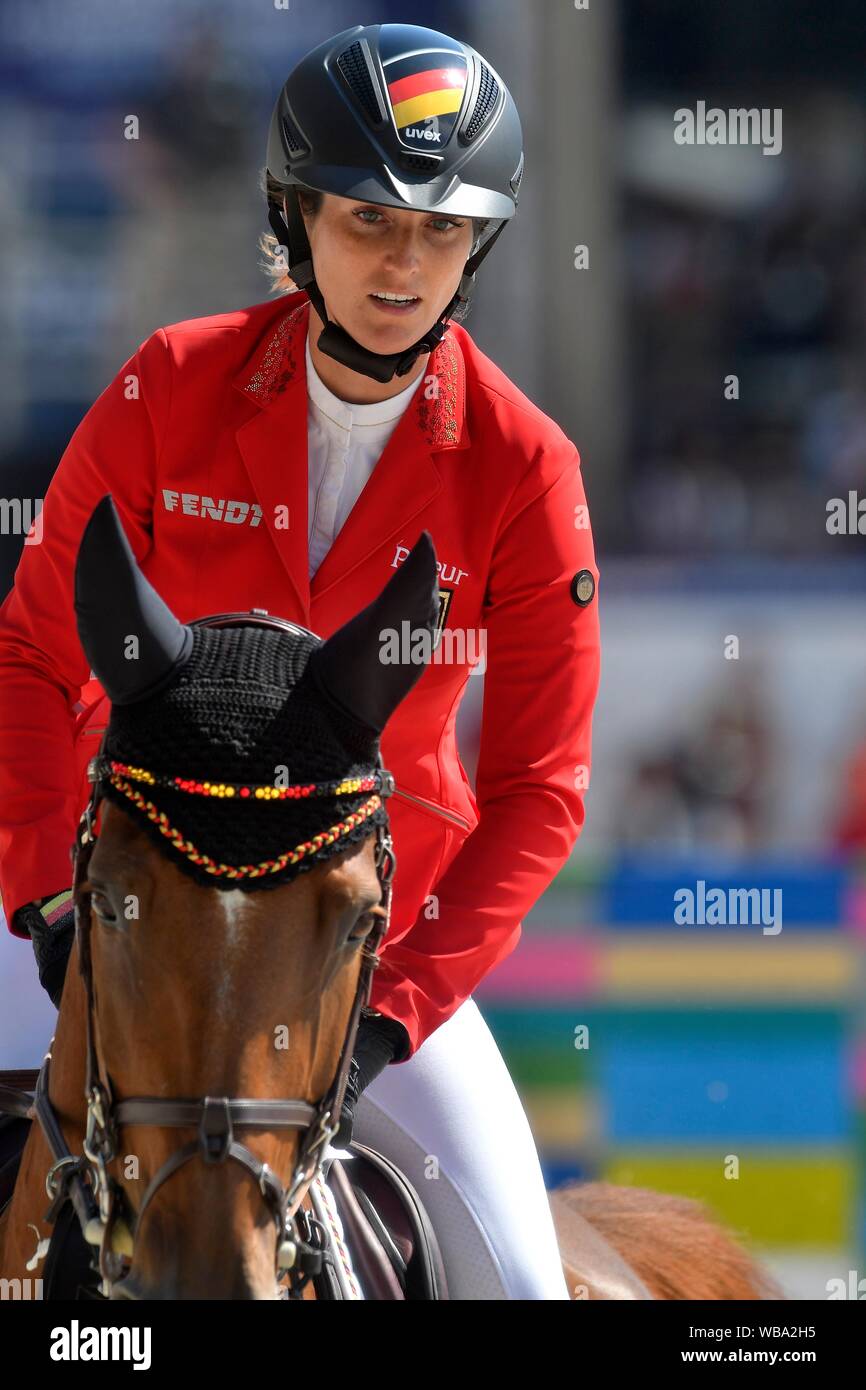 Simone Blum GER with DSP Alice during the Longines FEI Jumping European Championship 2019 on August 25 2019 in Rotterdam, Netherlands. Credit: Sander Chamid/SCS/AFLO/Alamy Live News Stock Photo