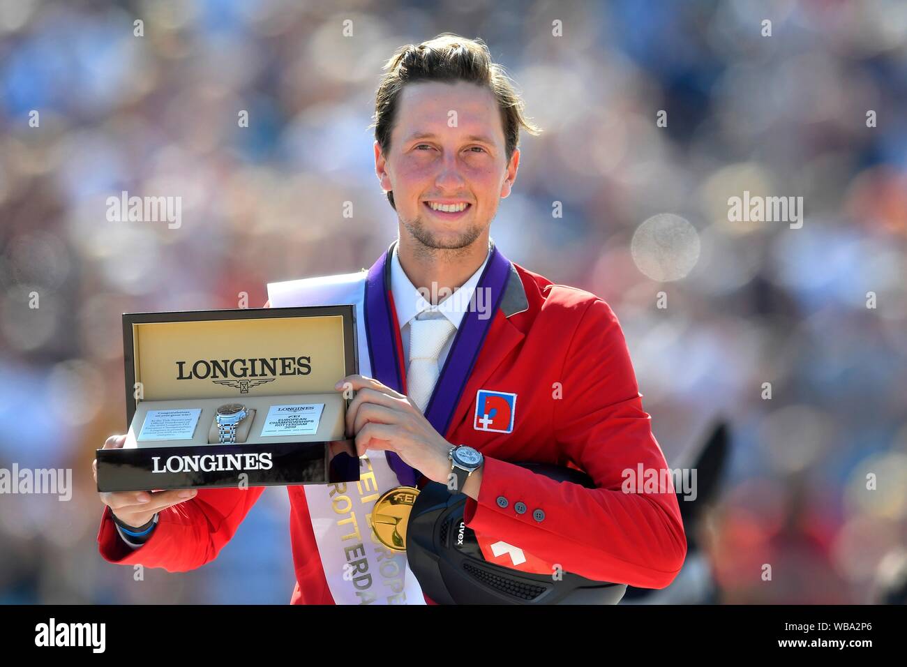Martin Fuchs SUI during the Longines FEI Jumping European Championship 2019 on August 25 2019 in Rotterdam, Netherlands. Credit: Sander Chamid/SCS/AFLO/Alamy Live News Stock Photo