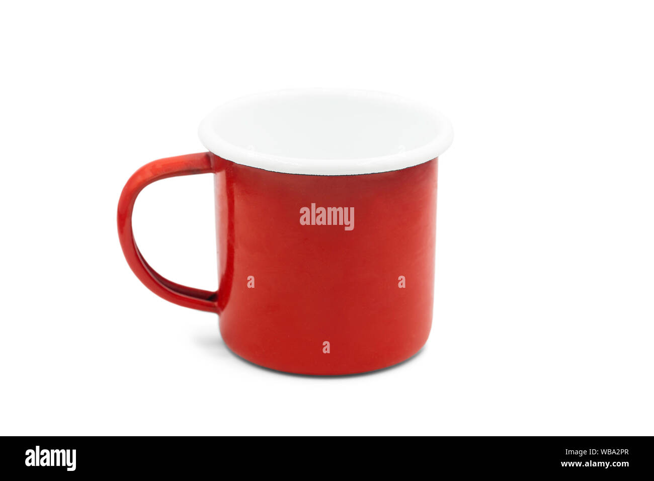 Close up red cup on isolated white background with clipping path. Stock Photo