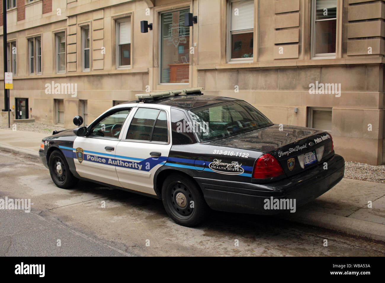 Henry Ford Hospital Police Authority vehicle, Henry Ford Hospital, Detroit, Michigan, USA Stock Photo