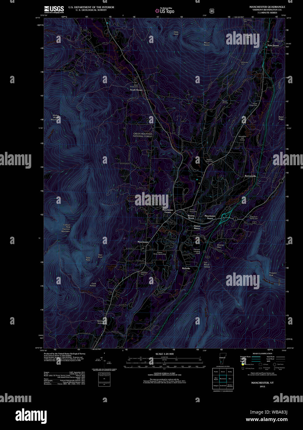 Vermont manchester map hires stock photography and images Alamy