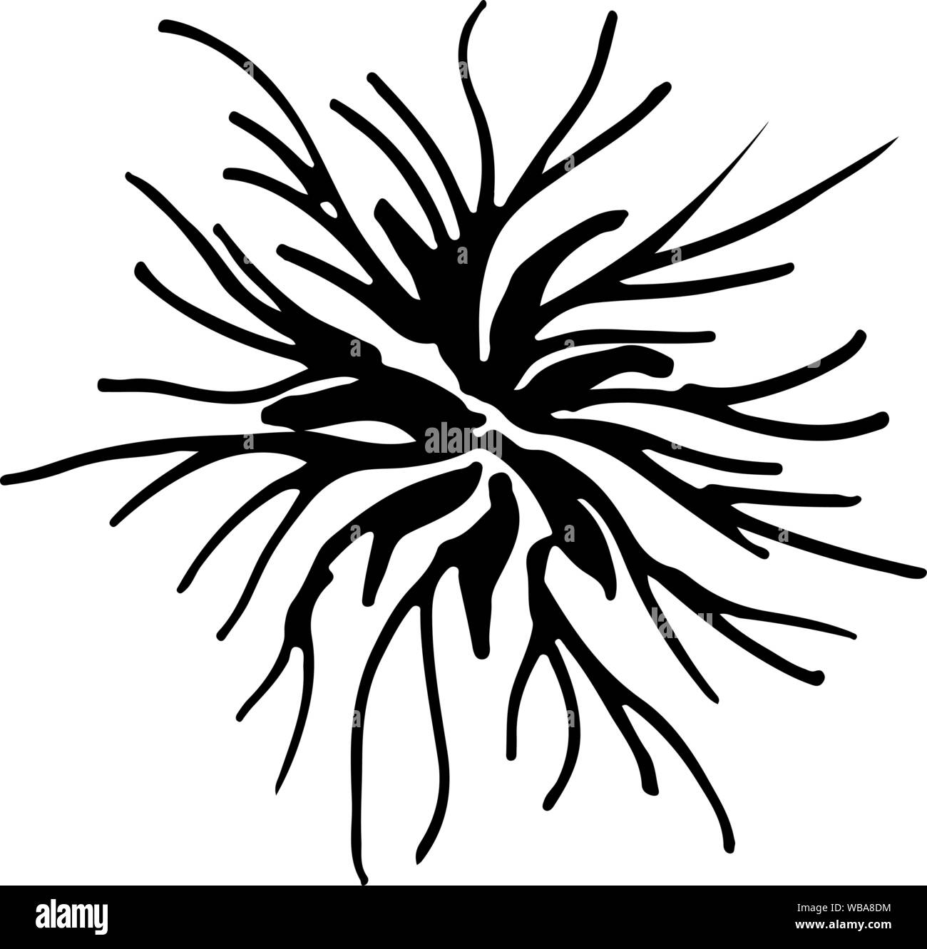 Outline microbe vector icon. Isolated black simple line element ...