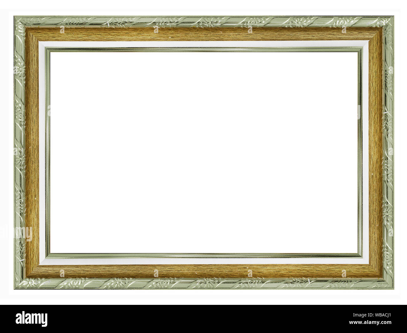 Silver picture frame isolated on white background Stock Photo - Alamy