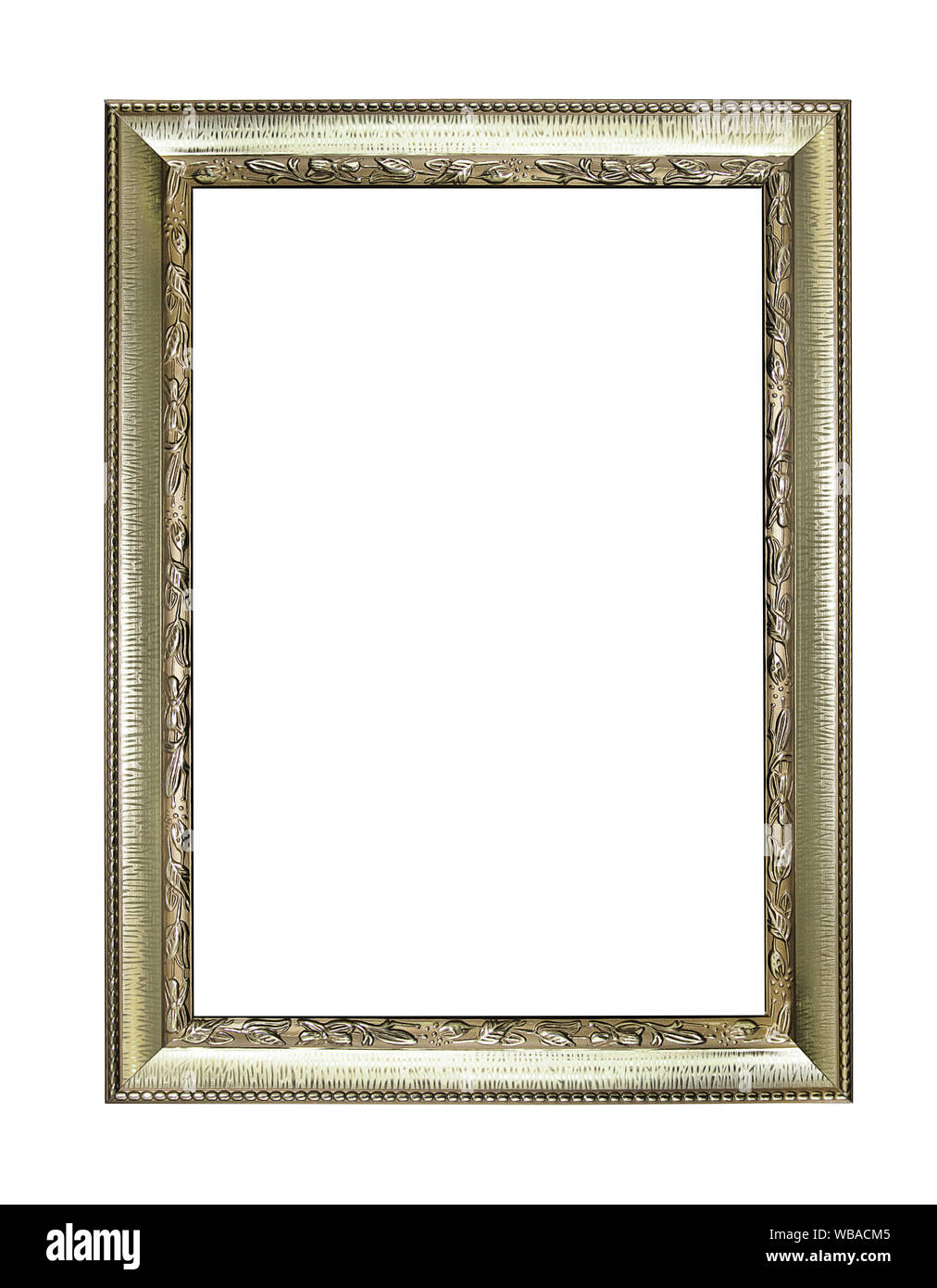 Silver picture frame isolated on white background Stock Photo - Alamy