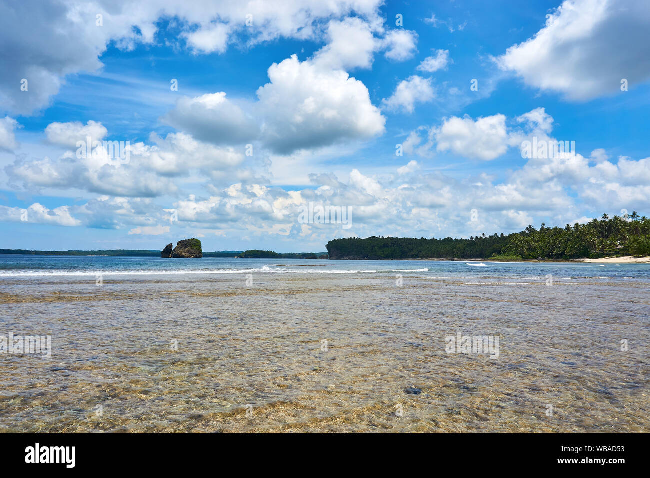 Philippines, Siargao Island, 22.July.2019. Tourists visit magpupungko natural rock pools in Siargao Philippines Stock Photo