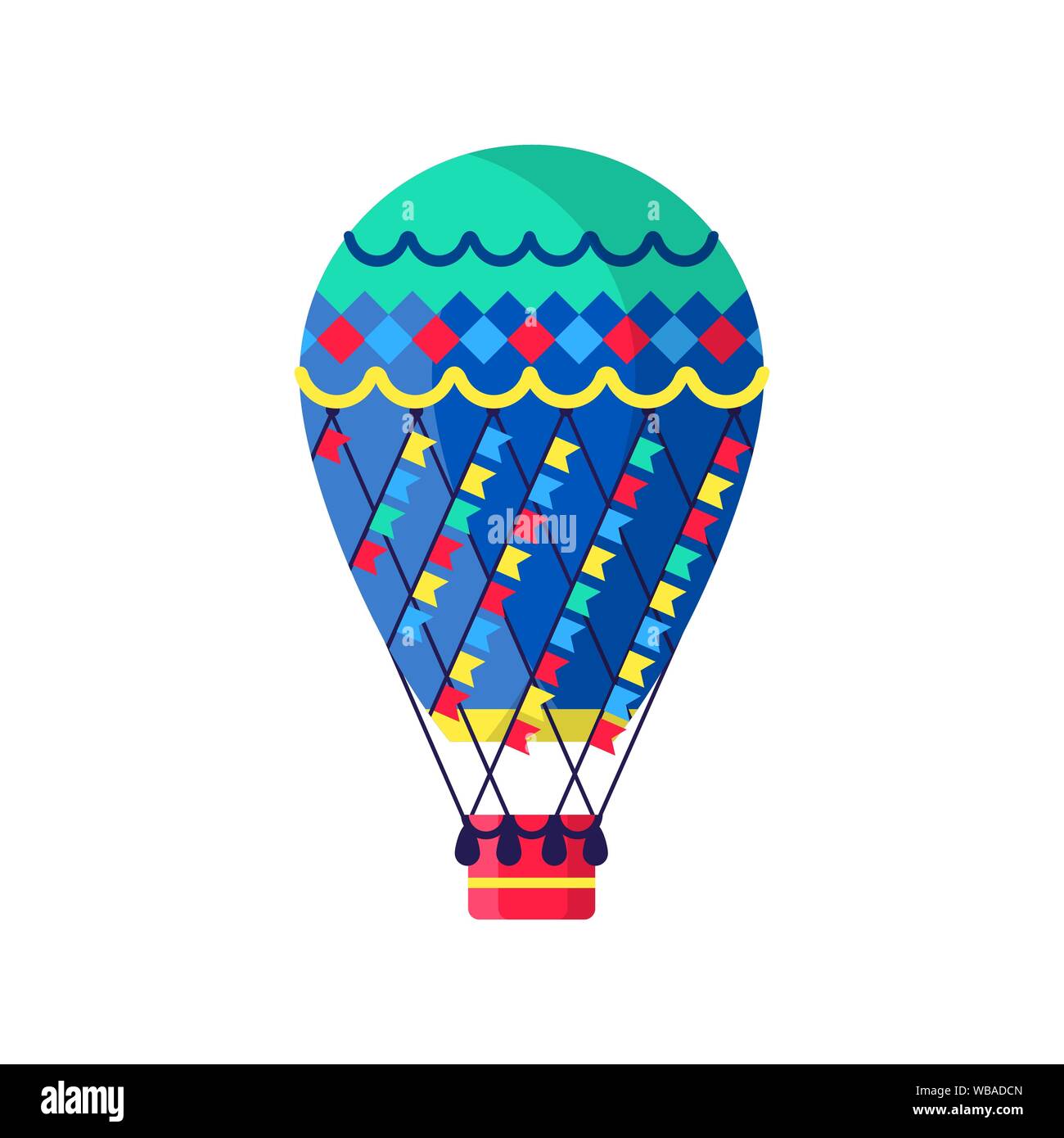 hot air ballon in flat style Stock Vector