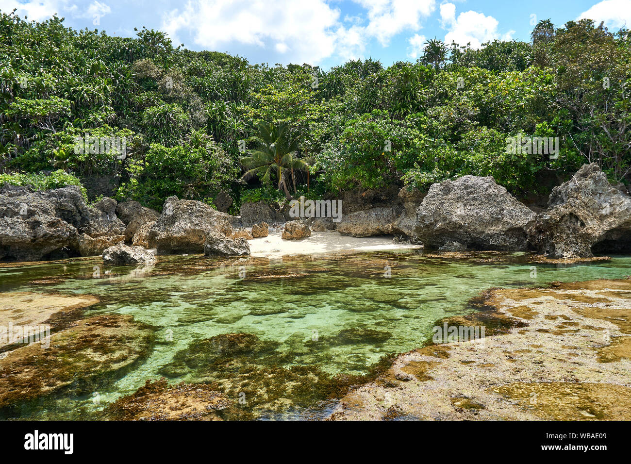 Philippines, Siargao Island, 22.July.2019. Tourists visit magpupungko natural rock pools in Siargao Philippines Stock Photo