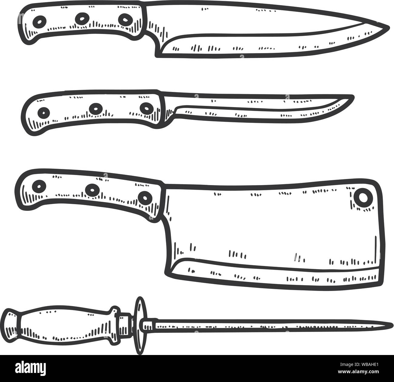 Details 155+ kitchen knife sketch