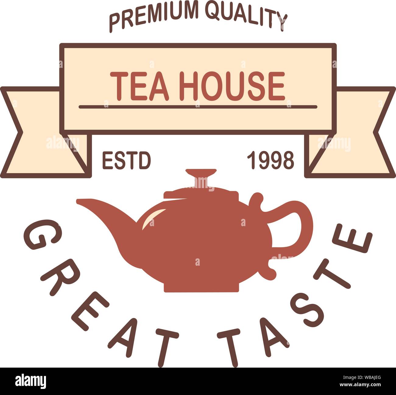 Tea shop emblem template. Design element for logo, label, sign, poster ...