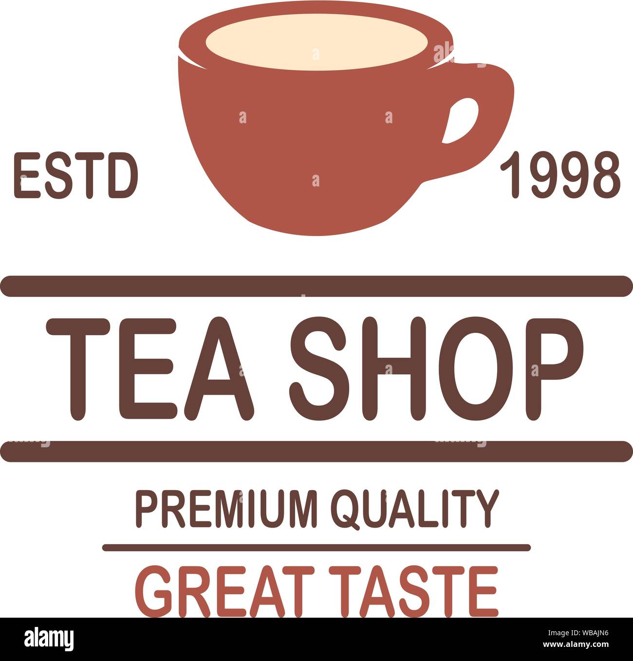 Tea Shop Emblem Template Design Element For Logo Label Sign Poster Flyer Vector Illustration Stock Vector Image Art Alamy