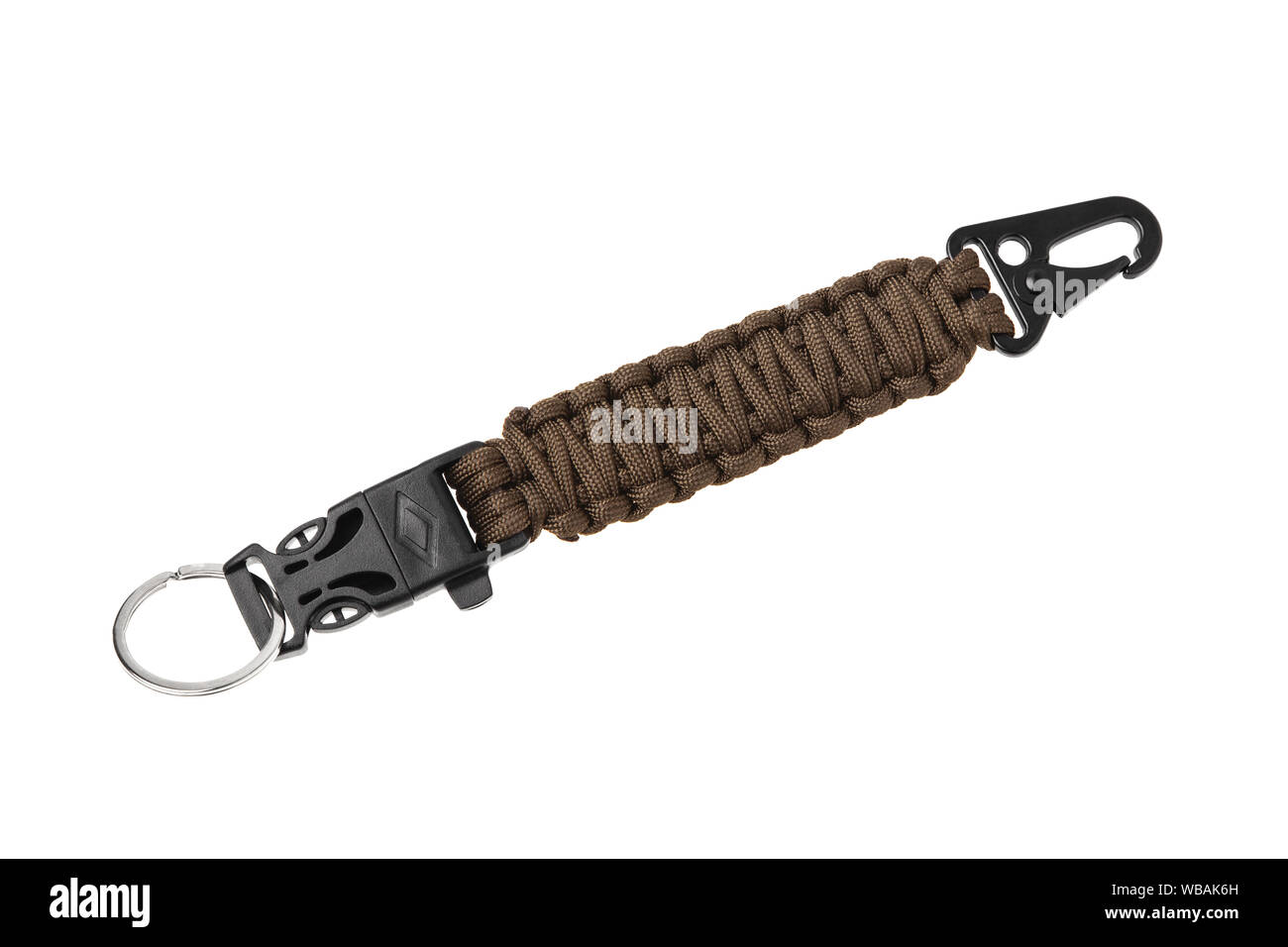 paracord keychain isolate on white background Stock Photo