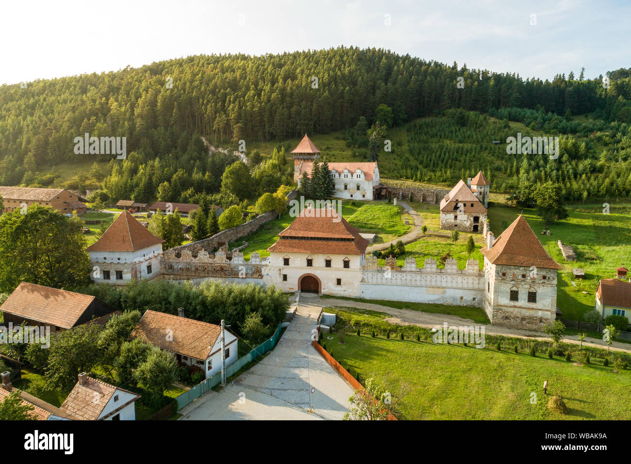 The Lazar Castle, one of the most important Renaissance buildings of Transylvania, located in Lazarea, Romania. Romanian castle attractions of Transyl Stock Photo