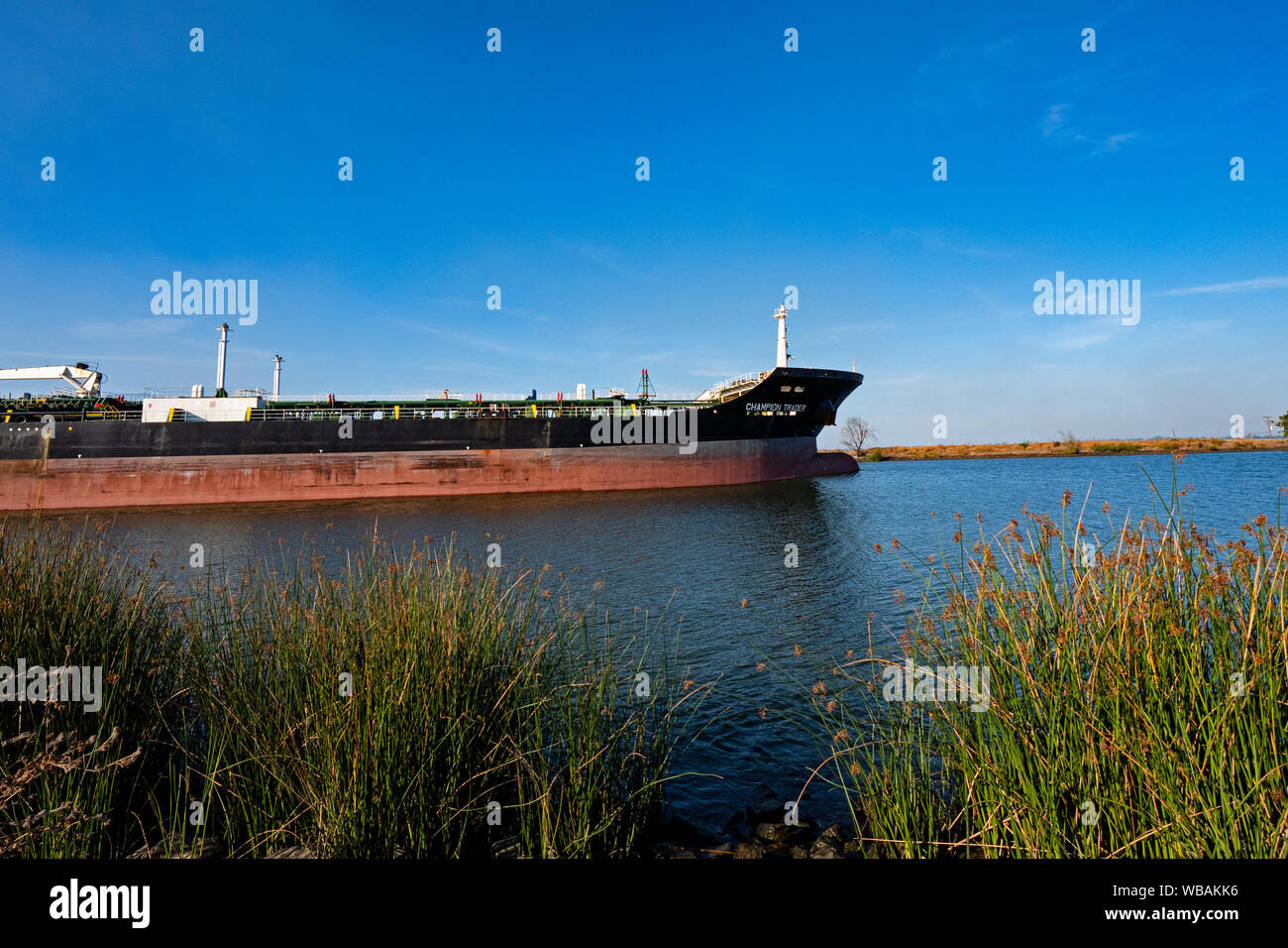champion Trader Cargo Ship Traveling to Port of Stockton along the San