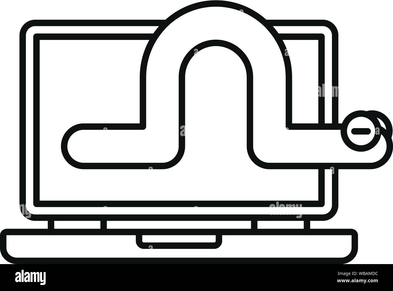 Worm laptop icon. Outline worm laptop vector icon for web design ...